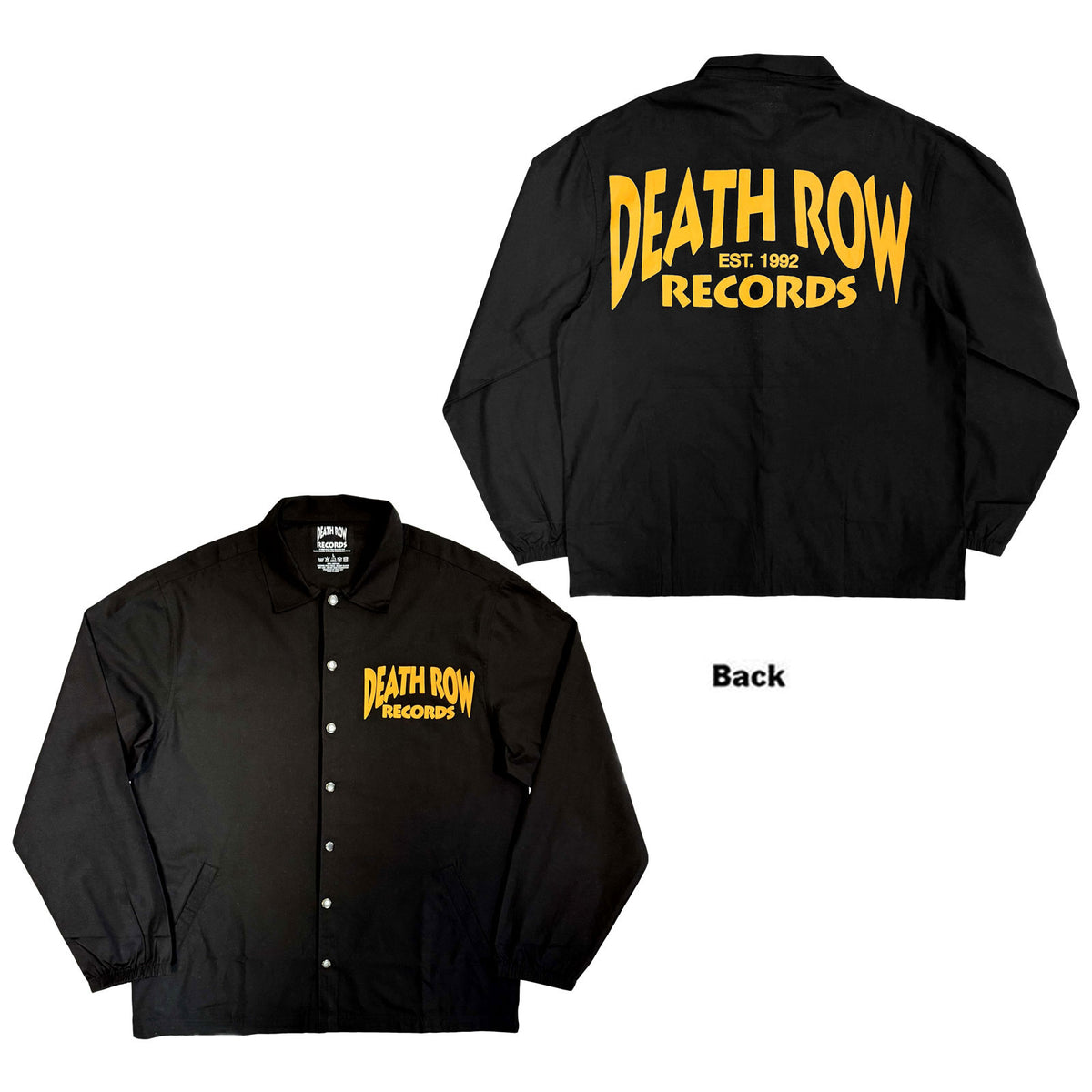 Death Row Records Unisex Shirt: Logo (Black) (Back Print)