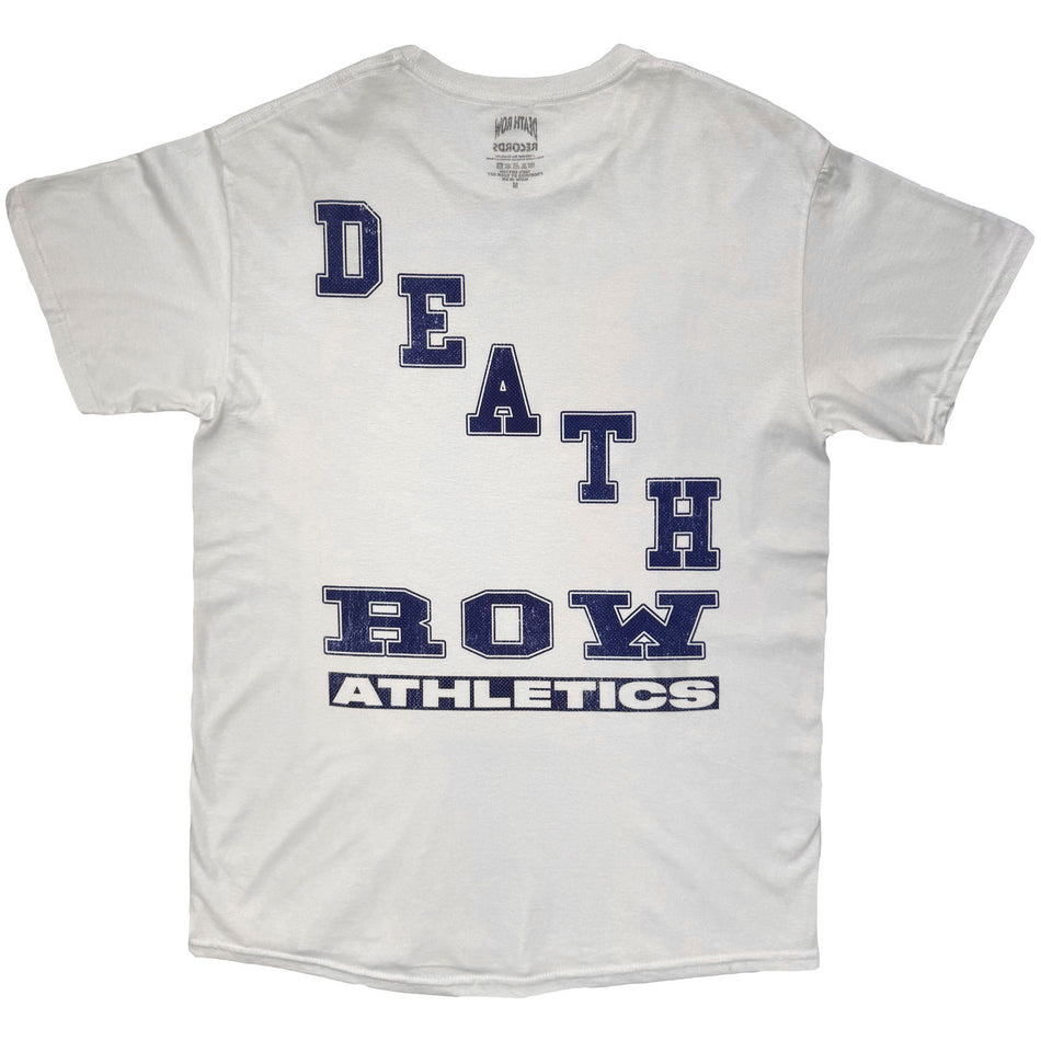 Death Row Records Unisex T-Shirt: Hockey (White) (Back Print)