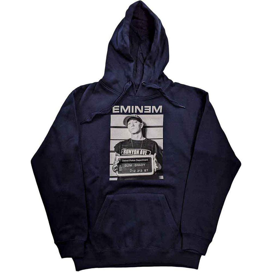 Eminem Unisex Pullover Hoodie: Arrest (Navy Blue)