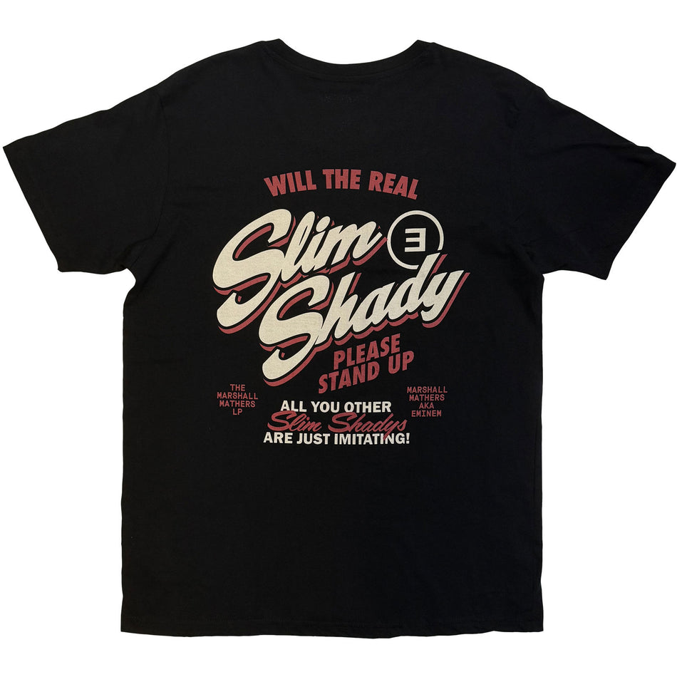 Eminem Unisex T-Shirt: The Real Slim Shady (Black) (Back Print)