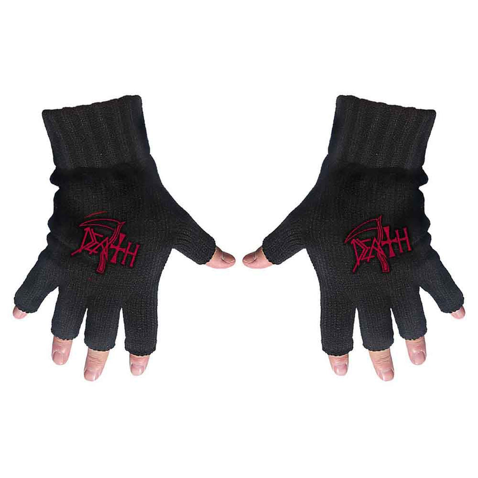 Death Unisex Fingerless Gloves: Logo (Black)