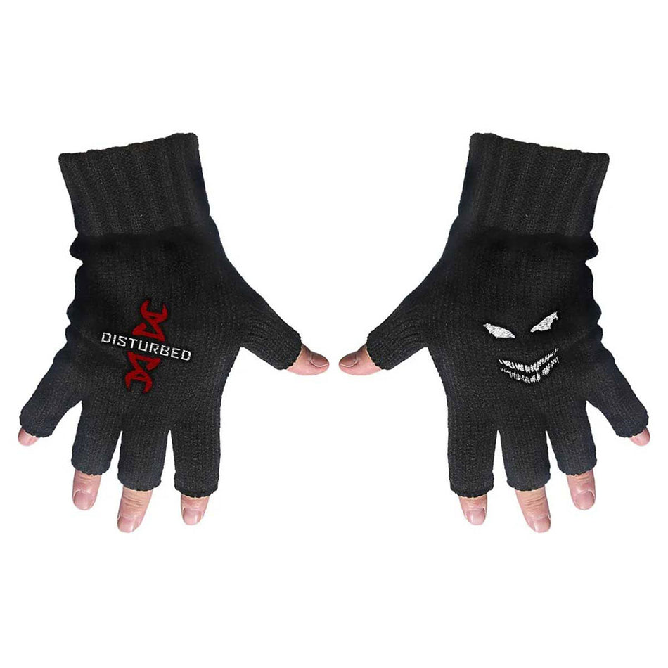 Disturbed Unisex Fingerless Gloves: Reddna (Black)