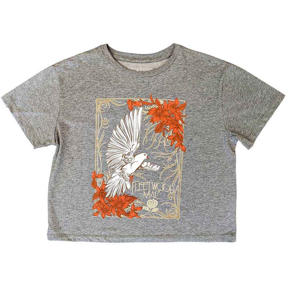 Fleetwood Mac Ladies Crop Top: Dove (Grey)