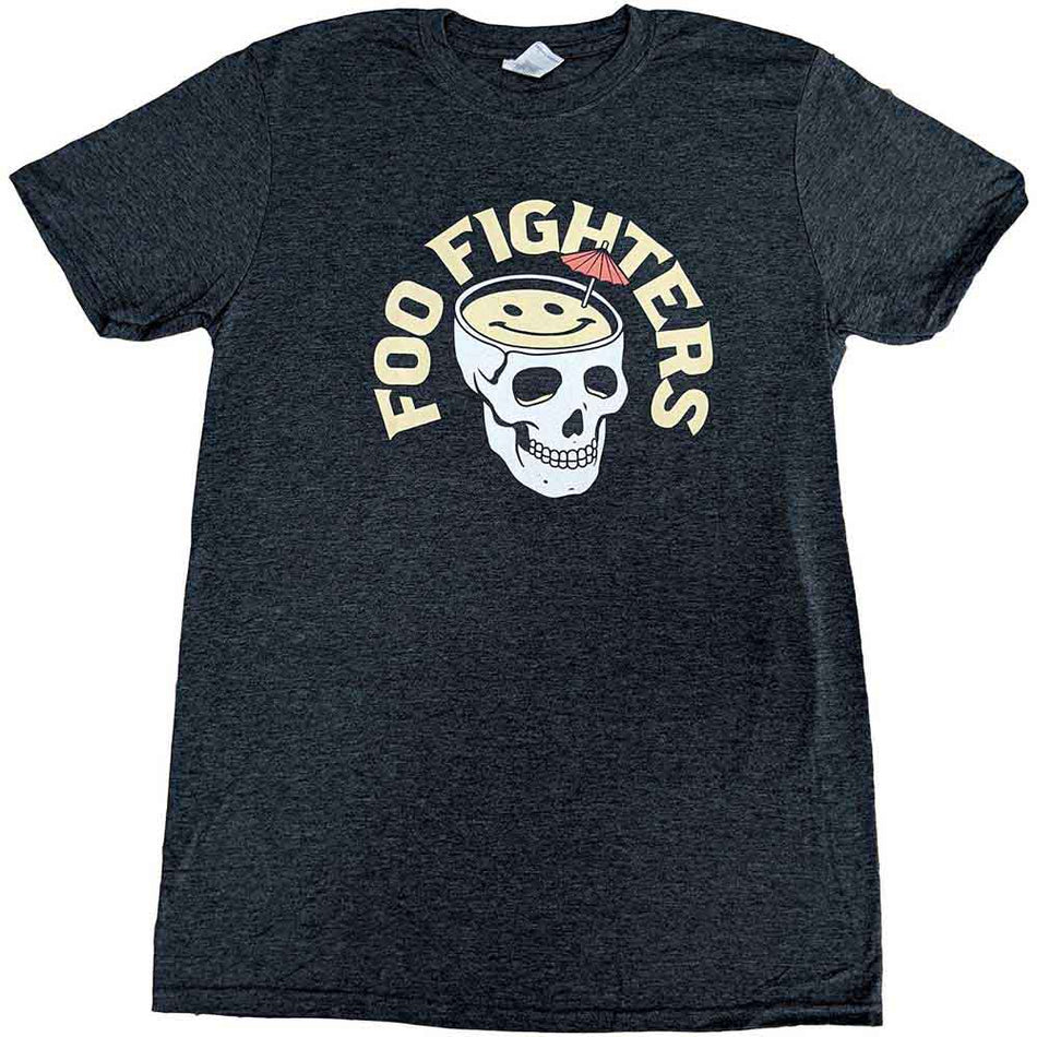Foo Fighters Unisex T-Shirt: Skull Cocktail (Heather) (Ex-Tour)