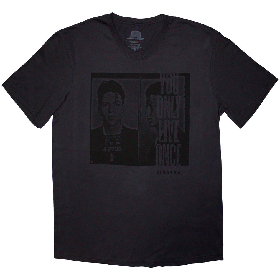 Frank Sinatra Unisex T-Shirt: Mugshot (Charcoal Grey)