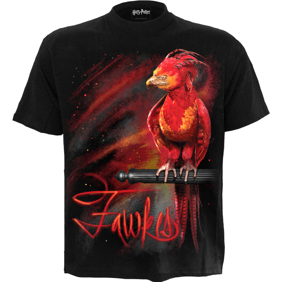 Harry Potter Unisex T-Shirt: Fawkes (Black)