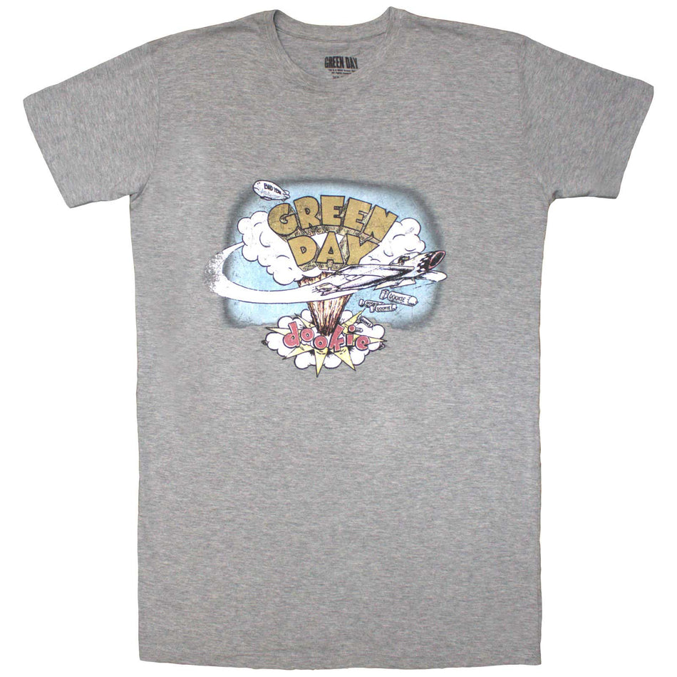 Green Day Ladies T-Shirt Dress: Vintage Dookie (Grey)