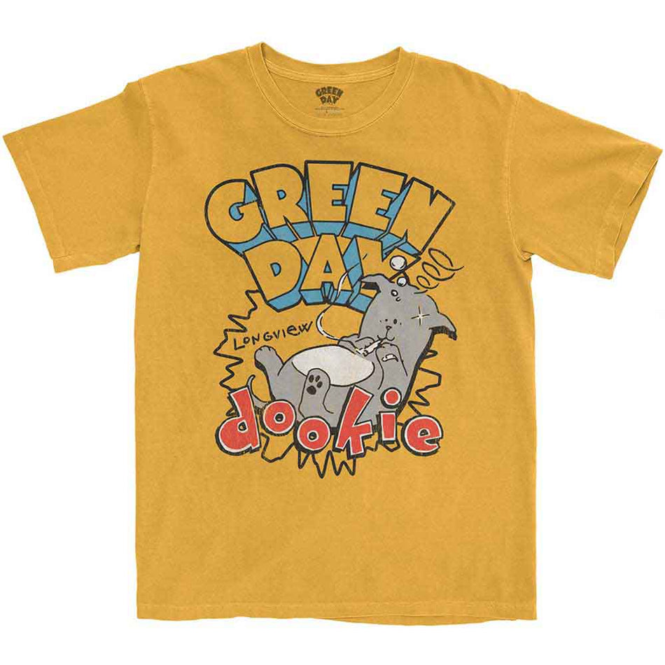 Green Day Unisex T-Shirt: Dookie Longview (Orange)