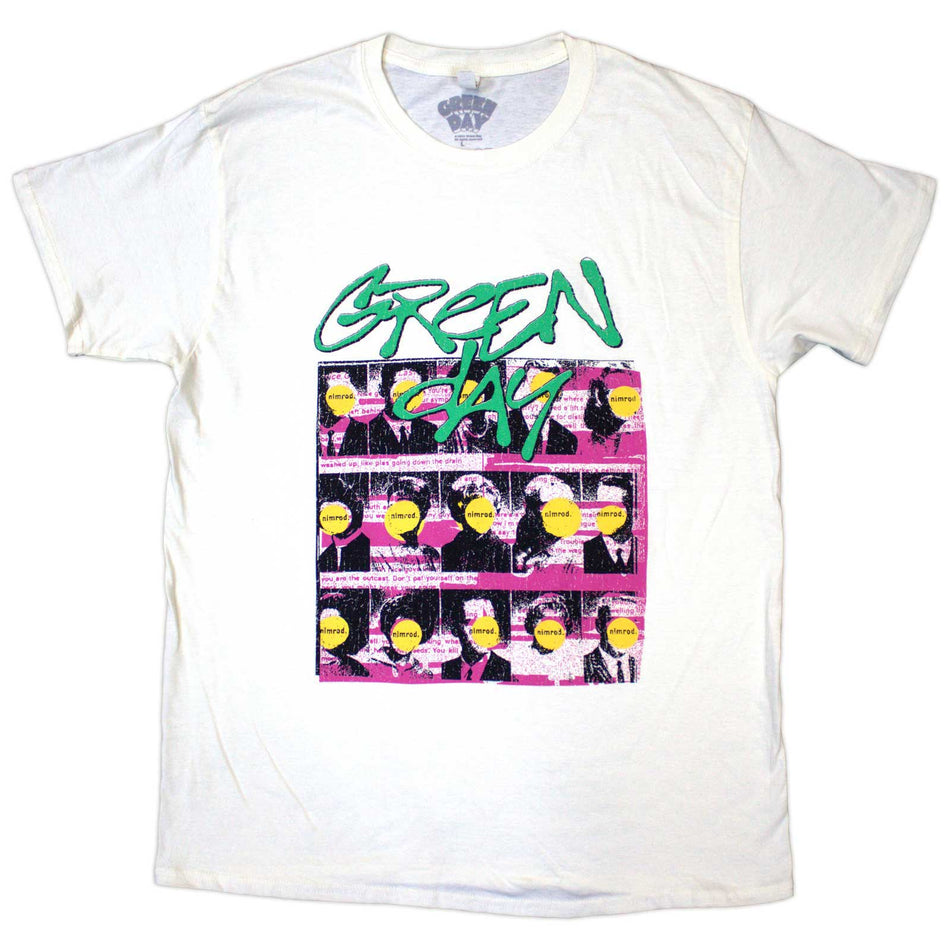 Green Day Unisex T-Shirt: Nimrod Mugshots (Natural)