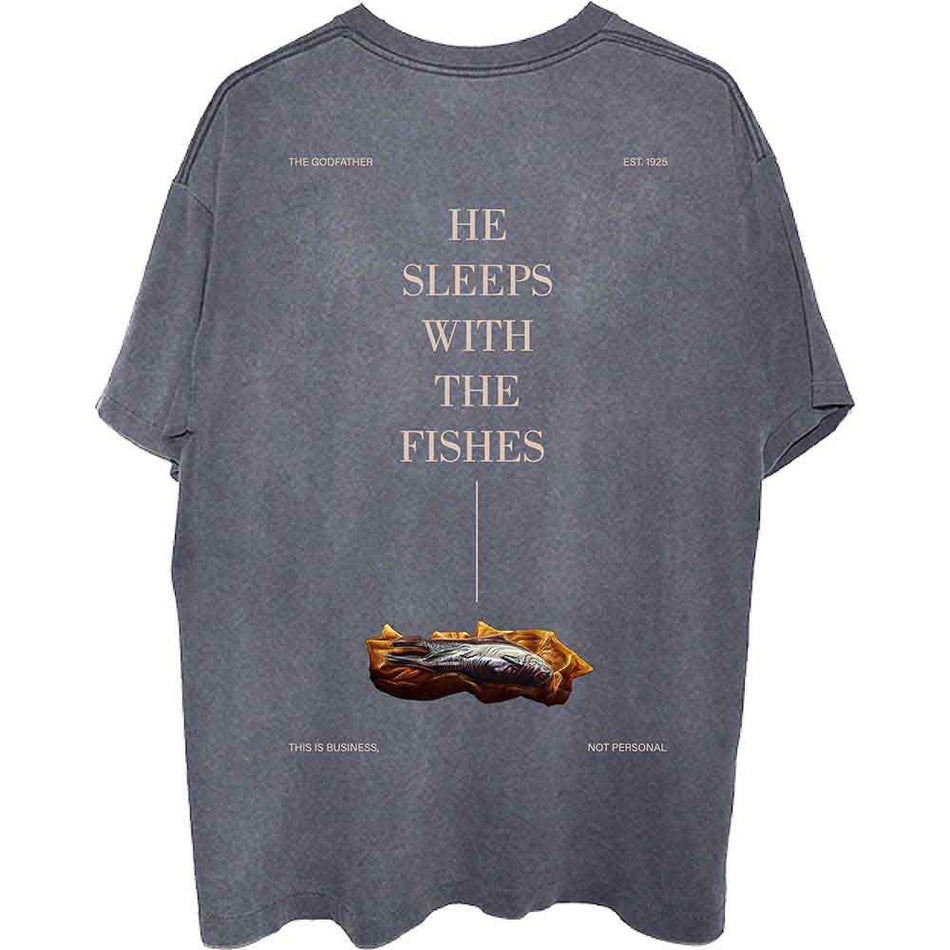 The Godfather Unisex T-Shirt: Sleeps With The Fishes (Charcoal Grey) (Back Print)