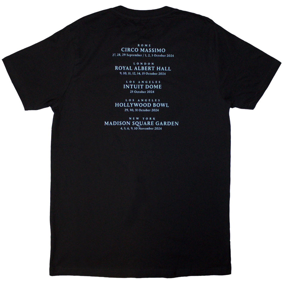 David Gilmour Unisex T-Shirt: Luck & Strange Rome (Black) (Back Print & Ex-Tour)