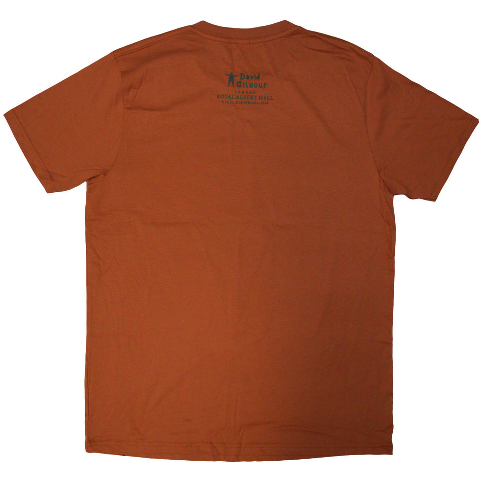 David Gilmour Unisex T-Shirt: Luck & Strange London 2 (Orange) (Back Print & Ex-Tour)