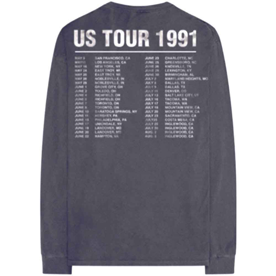 Guns N' Roses Unisex Long Sleeve T-Shirt: Hollywood Tour (Charcoal Grey) (Back & Sleeve Print)