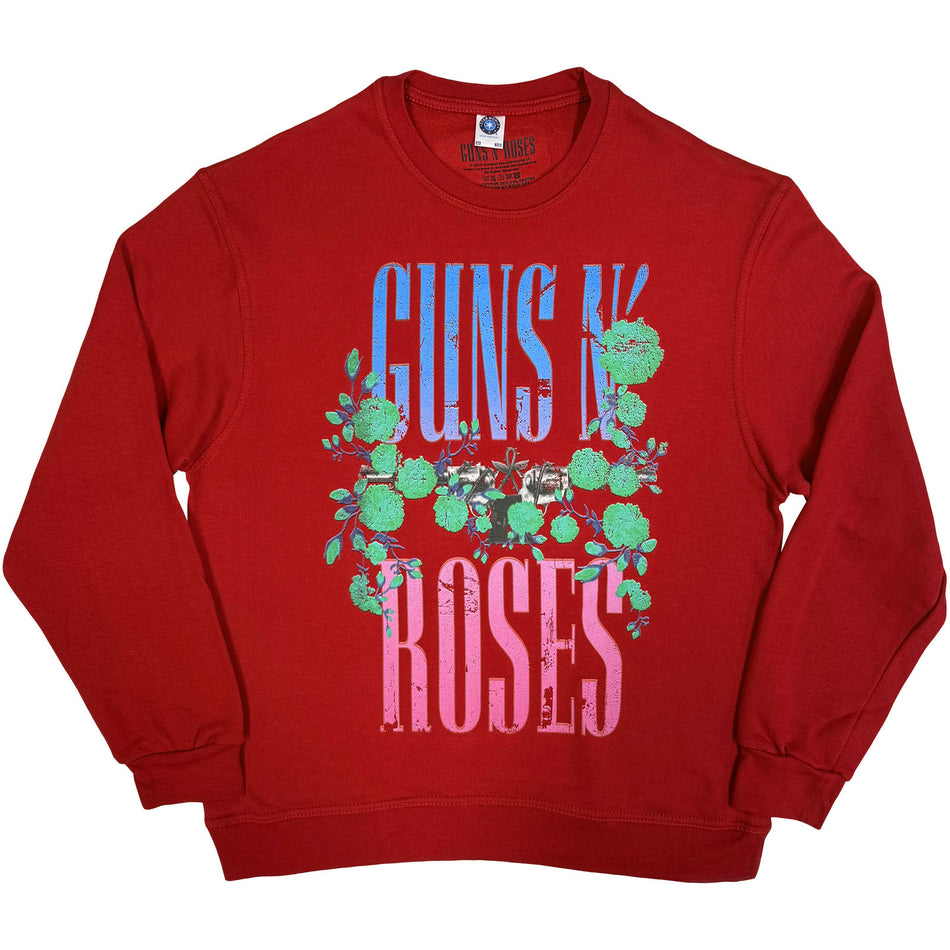 Guns N' Roses Unisex Sweatshirt: Guns & Vine (Red)