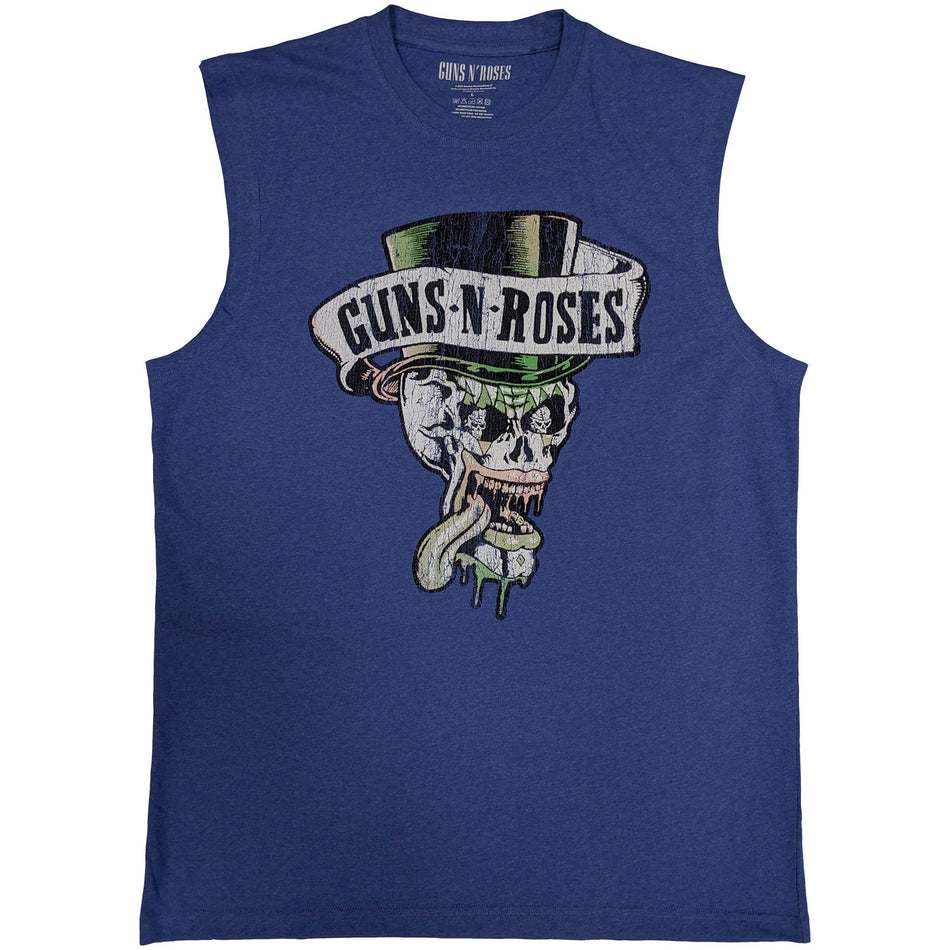 Guns N' Roses Unisex Tank T-Shirt: Top Hat & Tongue (Purple)