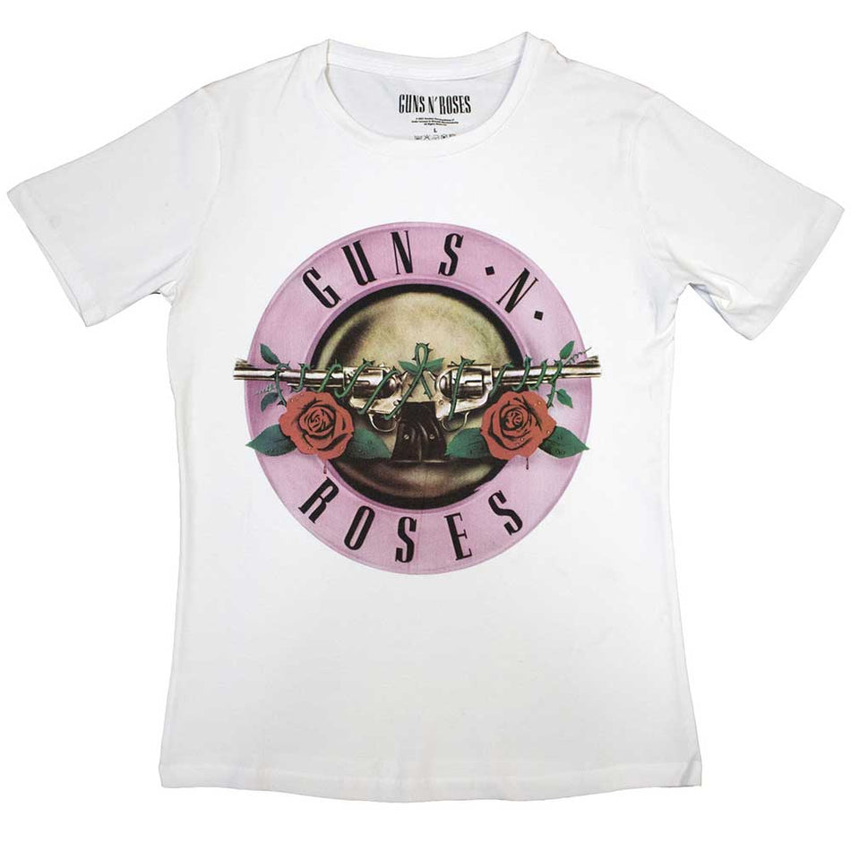 Guns N' Roses Ladies T-Shirt: Classic Logo (White)