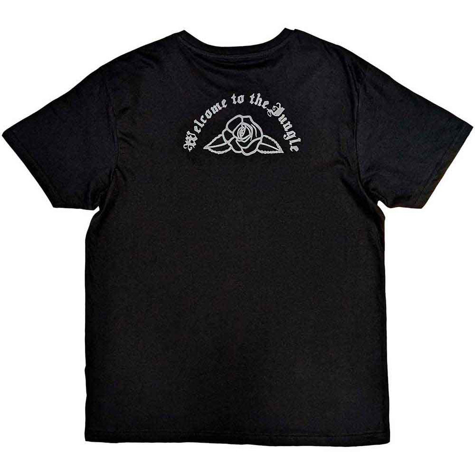 Guns N' Roses Unisex T-Shirt: Classic Bullet Mono (Black) (Back Print)