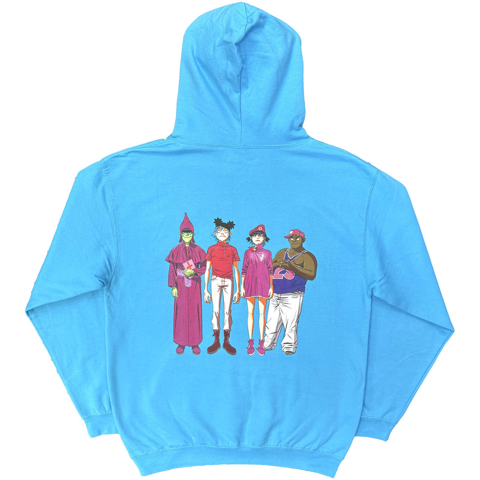 Gorillaz Unisex Pullover Hoodie: Cracker Island (Light Blue) (Back Print)