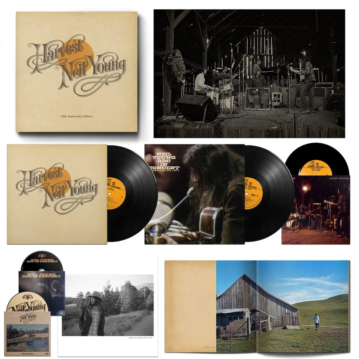 Neil Young - Harvest (50th Anniversary Edition) - (Oversize Item Split, With DVD, With Bonus 7", Boxed Set, Anniversary Edition) - [Vinyl]