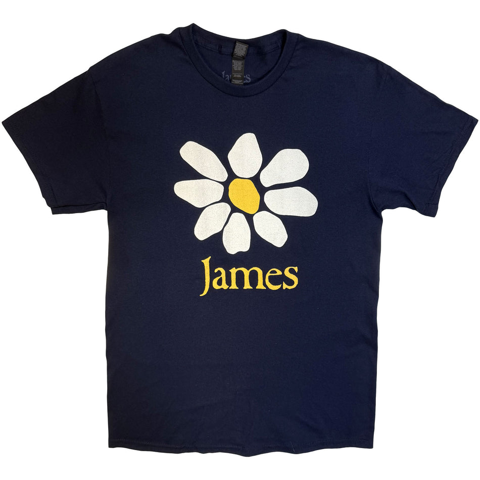 James Unisex T-Shirt: Daisy Logo (Navy Blue)