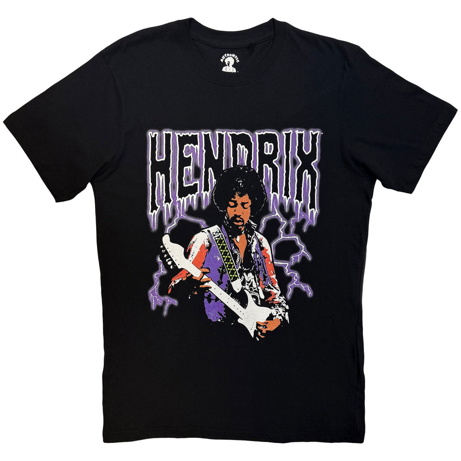 Jimi Hendrix Unisex T-Shirt: Lightning (Black)