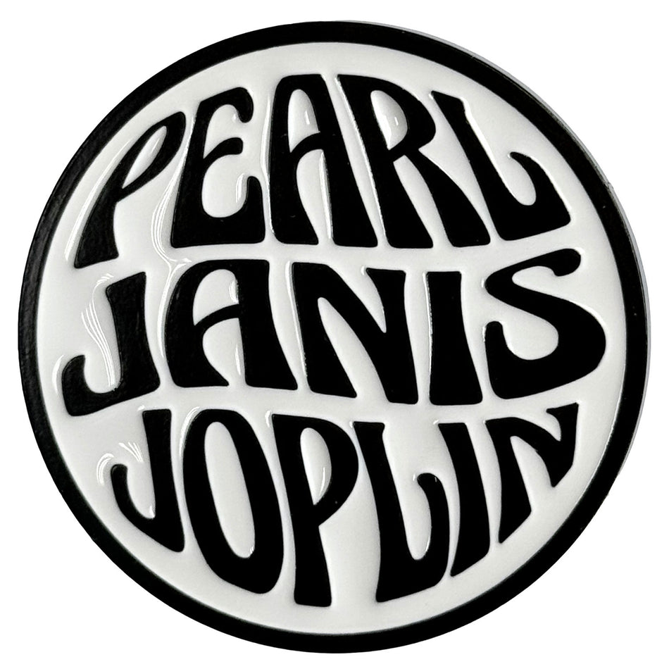 Janis Joplin Pin Badge: Pearl Emblem Mono