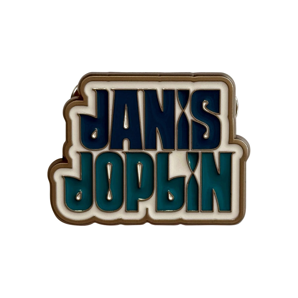 Janis Joplin Pin Badge: Stacked Logo