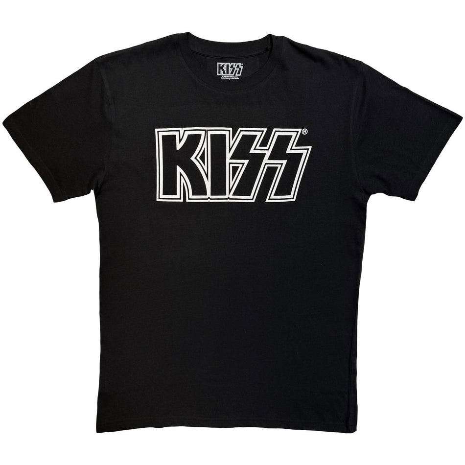 KISS Unisex T-Shirt: Logo Mono (Black)