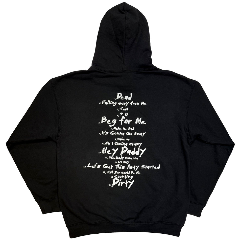 Korn Unisex Pullover Hoodie: Issues Tracklist (Black) (Back Print)