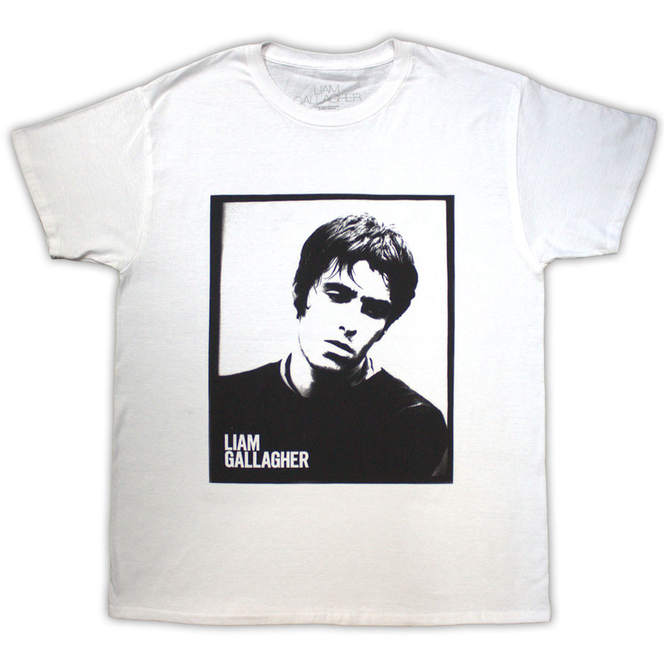 Liam Gallagher Unisex T-Shirt: Framed Photo (White)