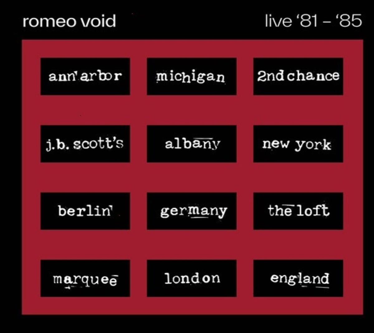 Romeo Void - Live '81-'85 - [CD]