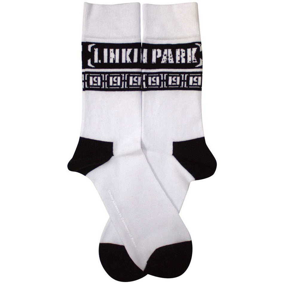 Linkin Park Unisex Ankle Socks: LP Repeat (White) (UK Size 4 - 7)
