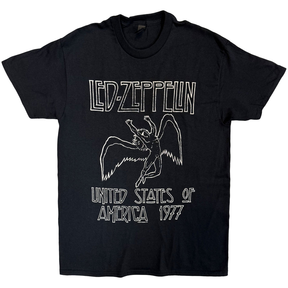 Led Zeppelin Unisex T-Shirt: USA '77. (Black)