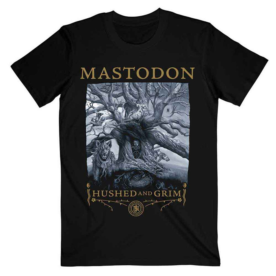 Mastodon Unisex T-Shirt: Hushed & Grim Cover (Black)