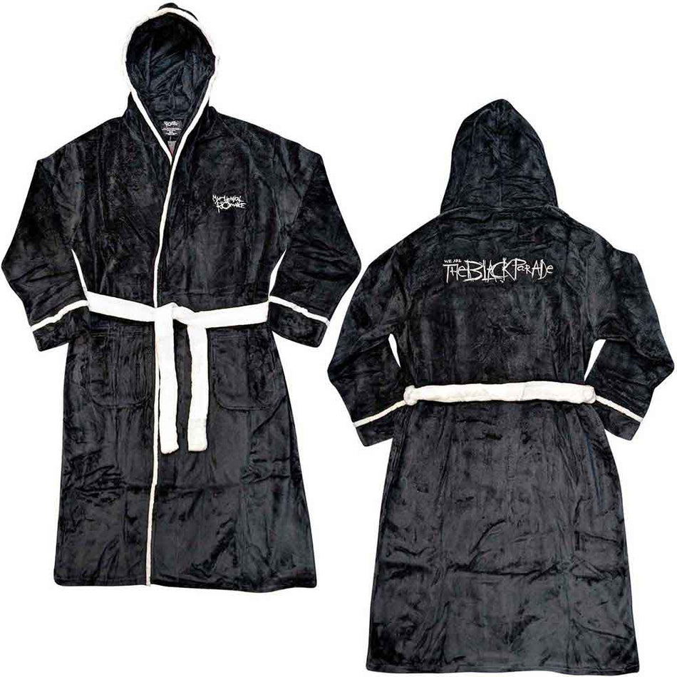 My Chemical Romance Unisex Bathrobe: The Black Parade (Black & White) (Back Print)