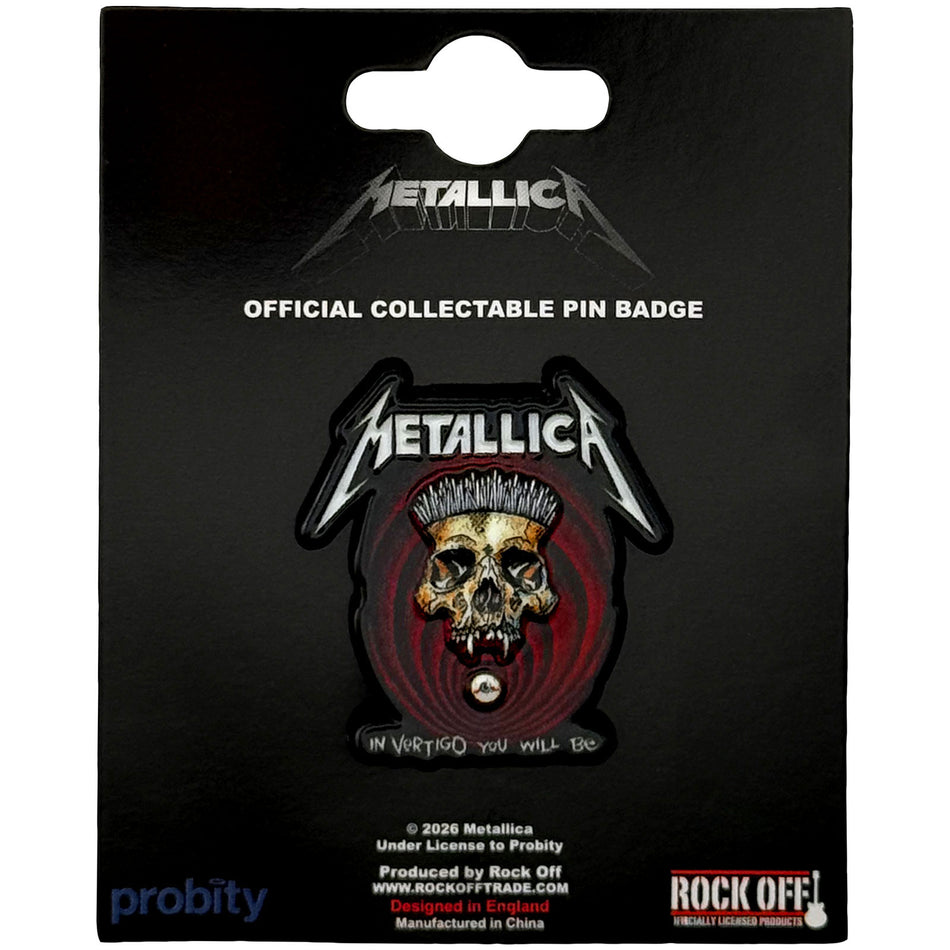 Metallica Pin Badge: In Vertigo Detail