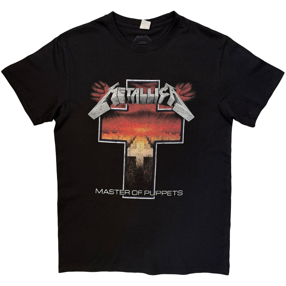 Metallica Unisex T-Shirt: Master of Puppets Cross (Black)