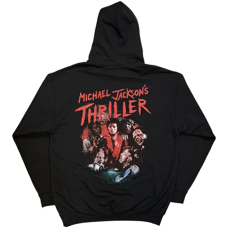 Michael Jackson Unisex Pullover Hoodie: Thriller Zombies (Black) (Back Print)