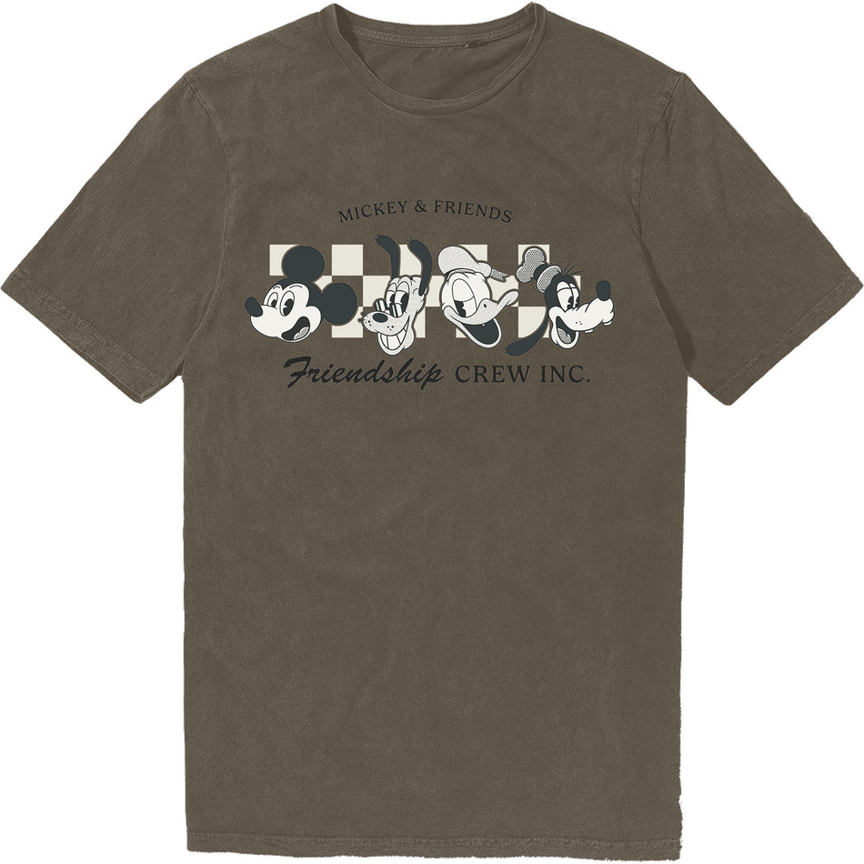 Disney Unisex Stone Wash T-Shirt: MM Friendship Crew Inc (Green)