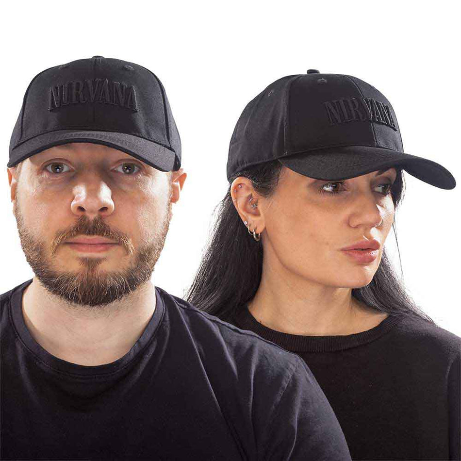 Nirvana Unisex Baseball Cap: Text Logo (Black)