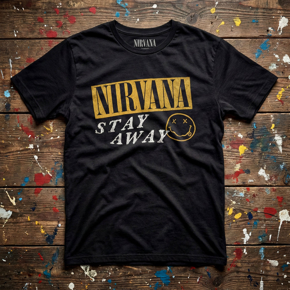 Nirvana Unisex Premium Carbon T-Shirt: Stay Away (Black) (Back Print)