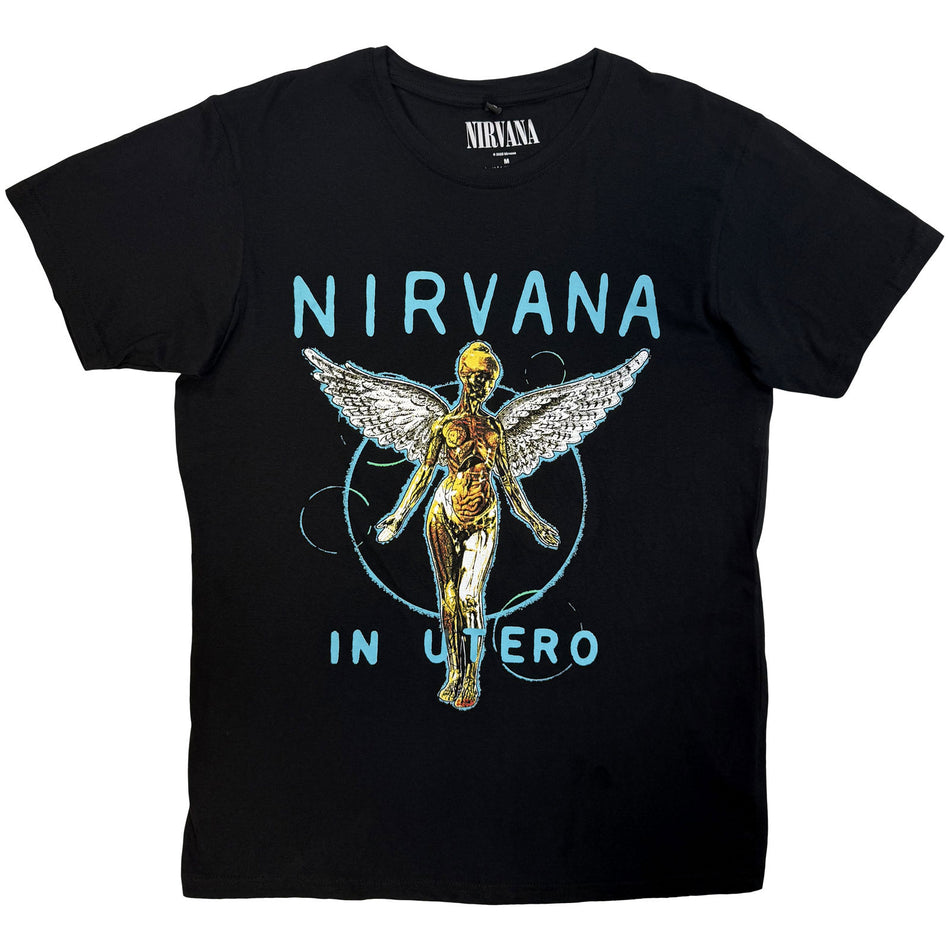 Nirvana Unisex Premium Carbon T-Shirt: In Utero Neon Blue (Black)