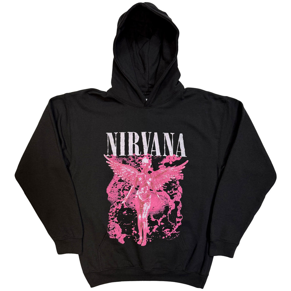 Nirvana Unisex Pullover Hoodie: Angel Red (Black)
