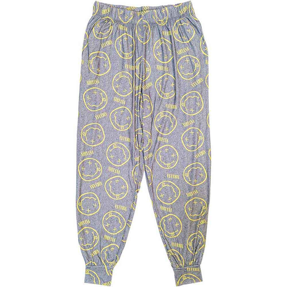 Nirvana Unisex Pyjamas: Yellow Smile (Grey)