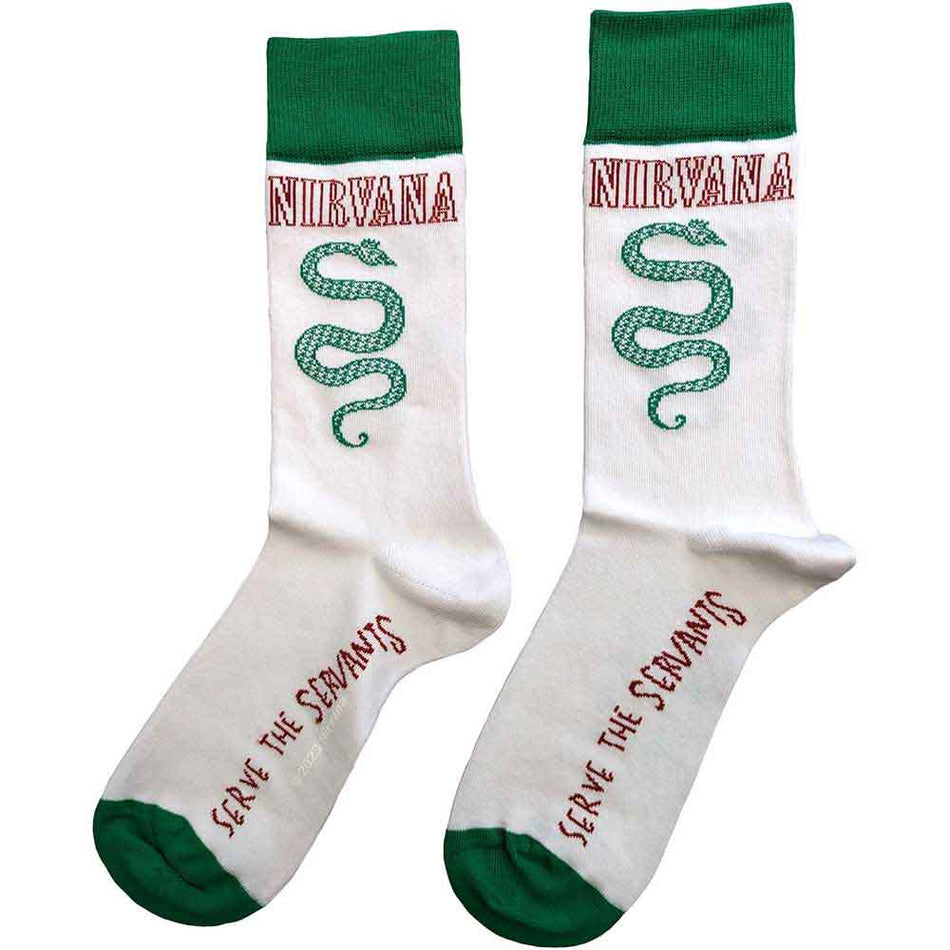 Nirvana Unisex Ankle Socks: Serve The Servants (White) (UK Size 7 - 11)
