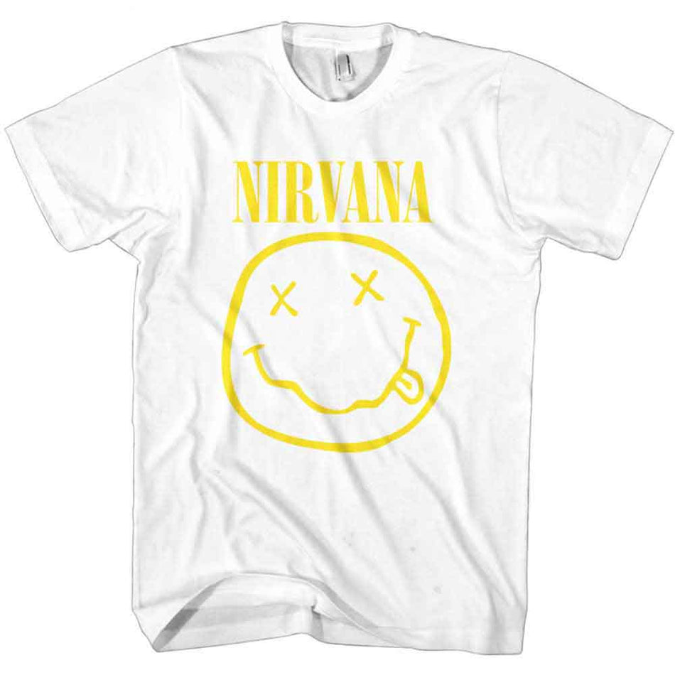 Nirvana Kids T-Shirt: Yellow Happy Face (White)