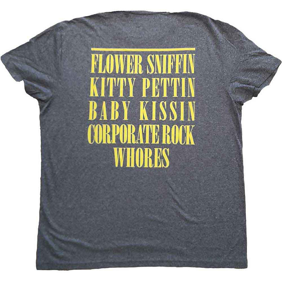 Nirvana Unisex T-Shirt: Yellow Happy Face (Brindle) (Back Print)