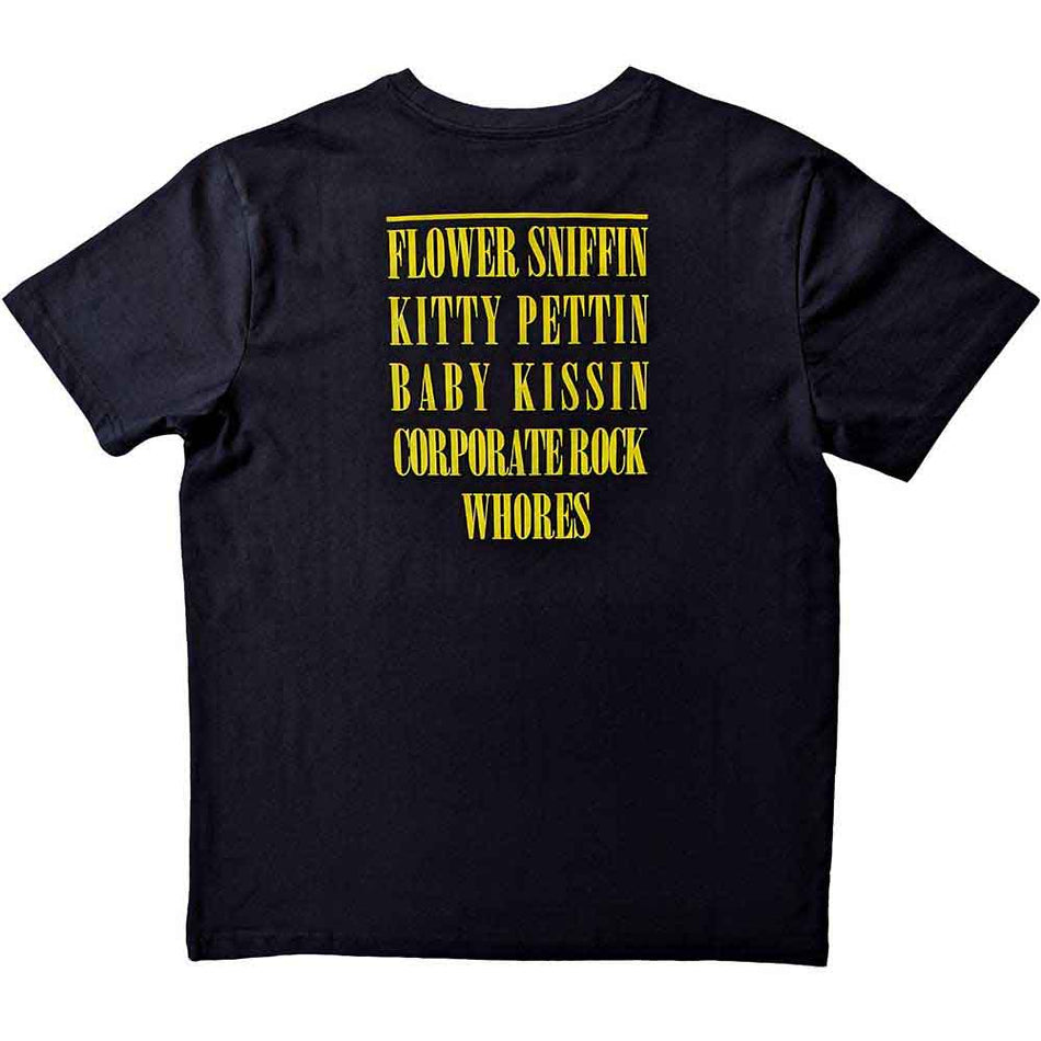 Nirvana Unisex T-Shirt: Flower Sniffin (Black) (Back Print)