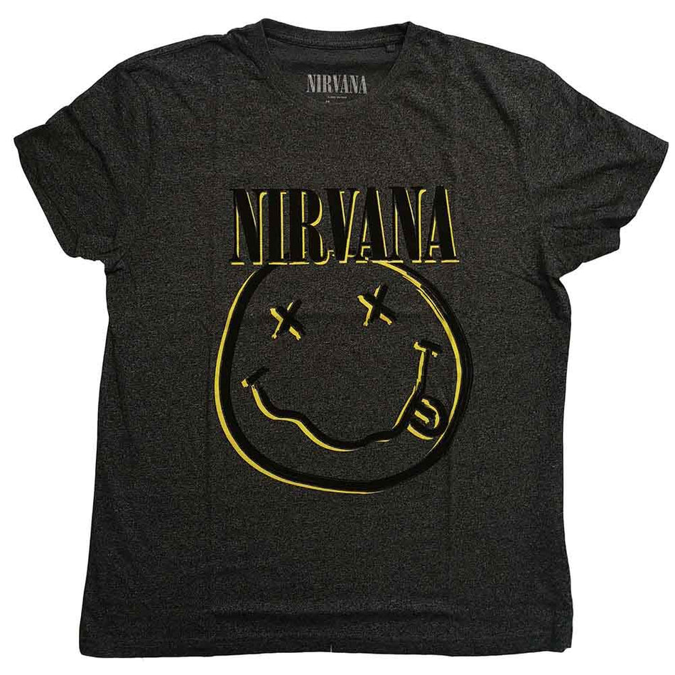 Nirvana Unisex T-Shirt: Inverse Happy Face (Brindle)