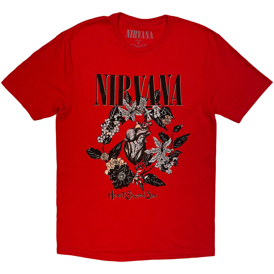 Nirvana Unisex T-Shirt: Heart Shape Box (Red)